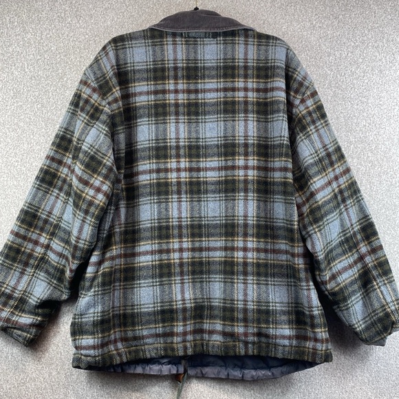 Vtg Pacific Trail reversible chore coat corduroy collar tartan plaid L jacket - Picture 9 of 11